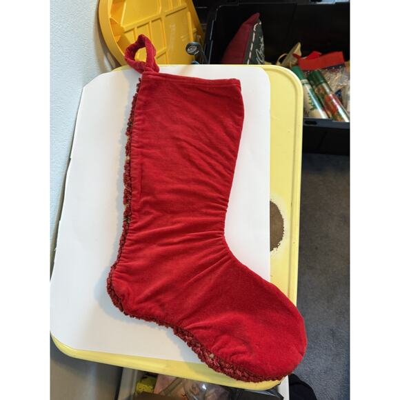 Chandler 4 Corners Pinecone Branch Christmas Stocking Hooked Wool Laura Megroz - Picture 2 of 2